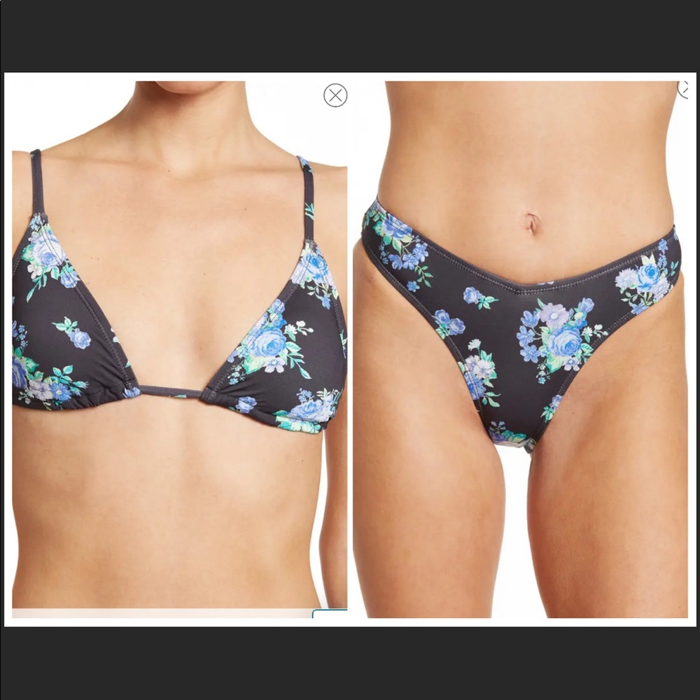 WEWOREWHAT Floral Triangle Bikini, NWT, size M bottom, size L top